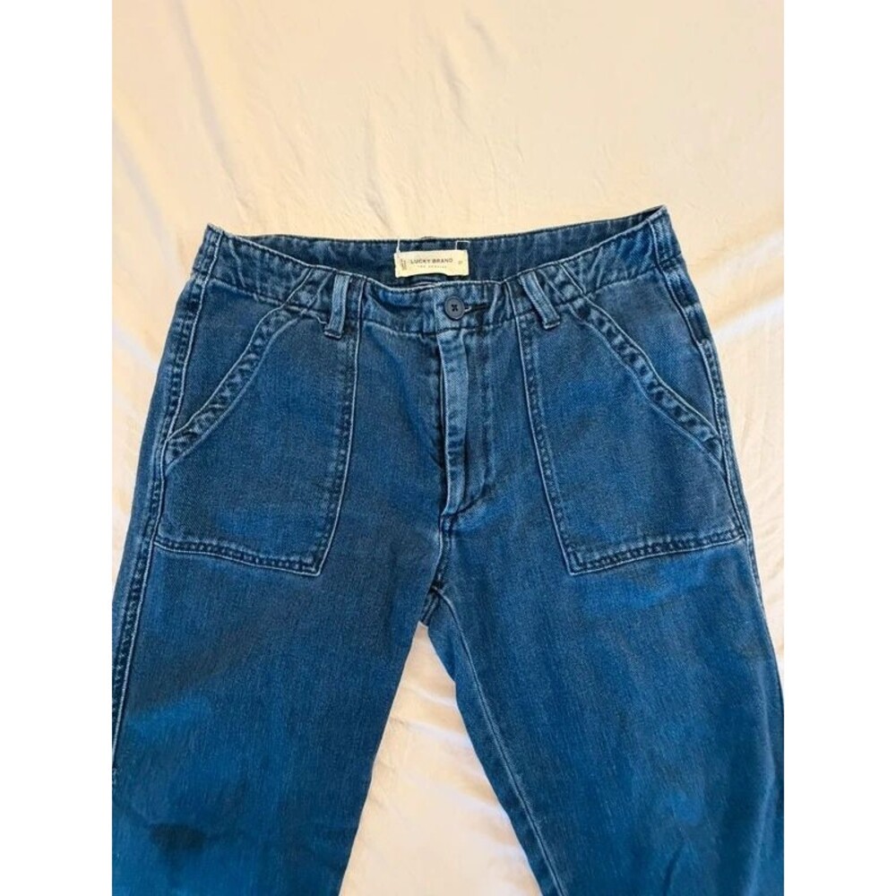 Lucky Brand Womens Size 4/27 Dark Wash Utility Patch Pocket Straight Leg Jeans